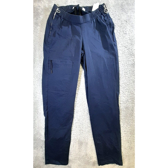 Denim & Co Adaptive Women Pants XXS Navy Blue Side Zips Split Legs Wheelchair - Picture 1 of 14